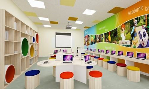 không gian phòng học dành cho các bạn mẫu giáo vô cùng hiện đại 